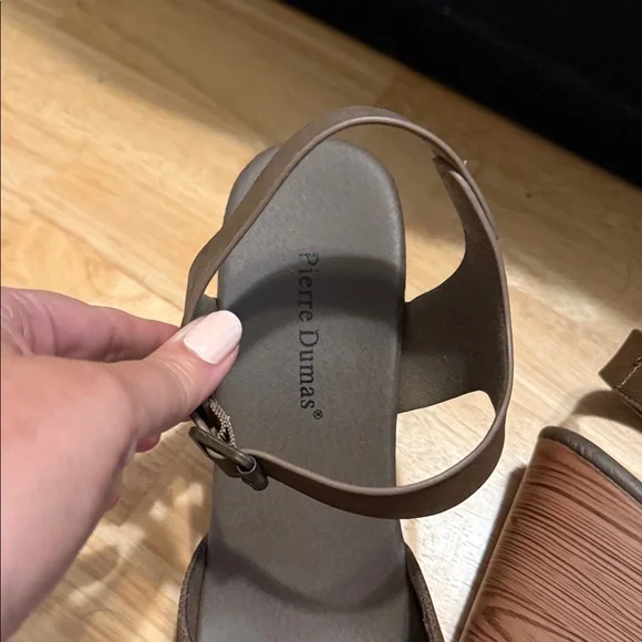 Pierre Dumas Brown Women's Mules with Buckle Strap - Picture 2 of 6